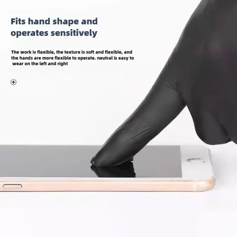 Disposable Nitrile Gloves – Waterproof Black Kitchen & Household Cleaning Gloves