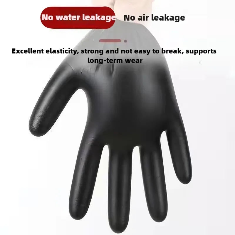 Disposable Nitrile Gloves – Waterproof Black Kitchen & Household Cleaning Gloves