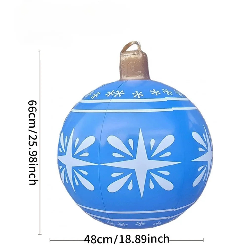 Christmas Ornament Ball Outdoor Pvc 60CM Inflatable Decorated Ball PVC Giant Big Large Balls Xmas Tree Decorations Toy Ball