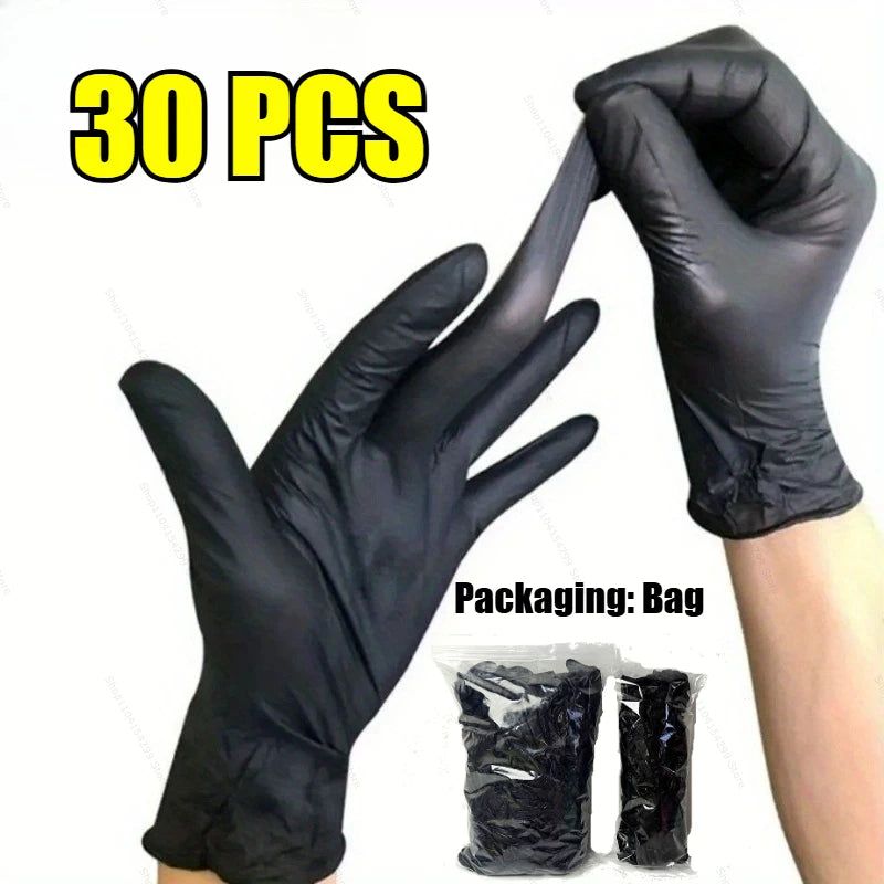 Disposable Nitrile Gloves – Waterproof Black Kitchen & Household Cleaning Gloves