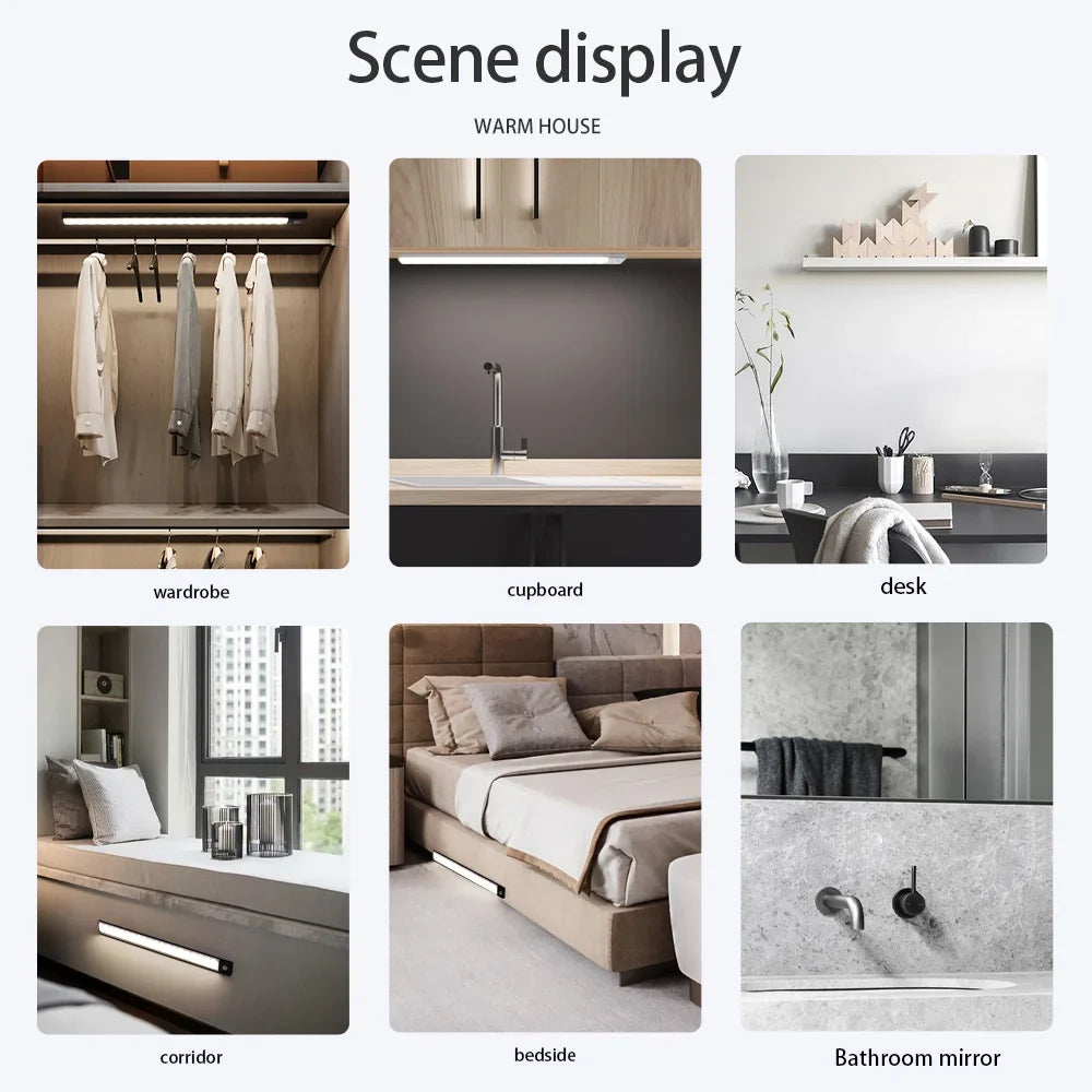 Motion Sensor Wireless LED Night Light USB Rechargeable