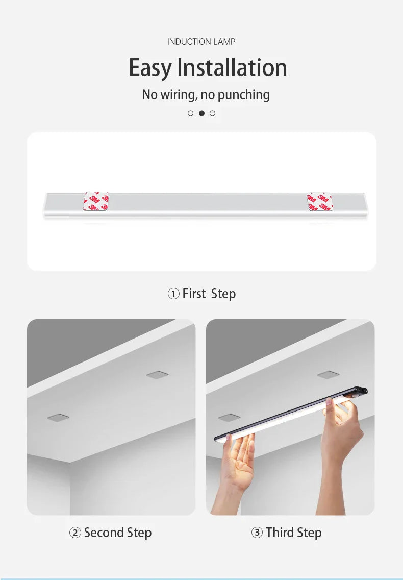 Motion Sensor Wireless LED Night Light USB Rechargeable