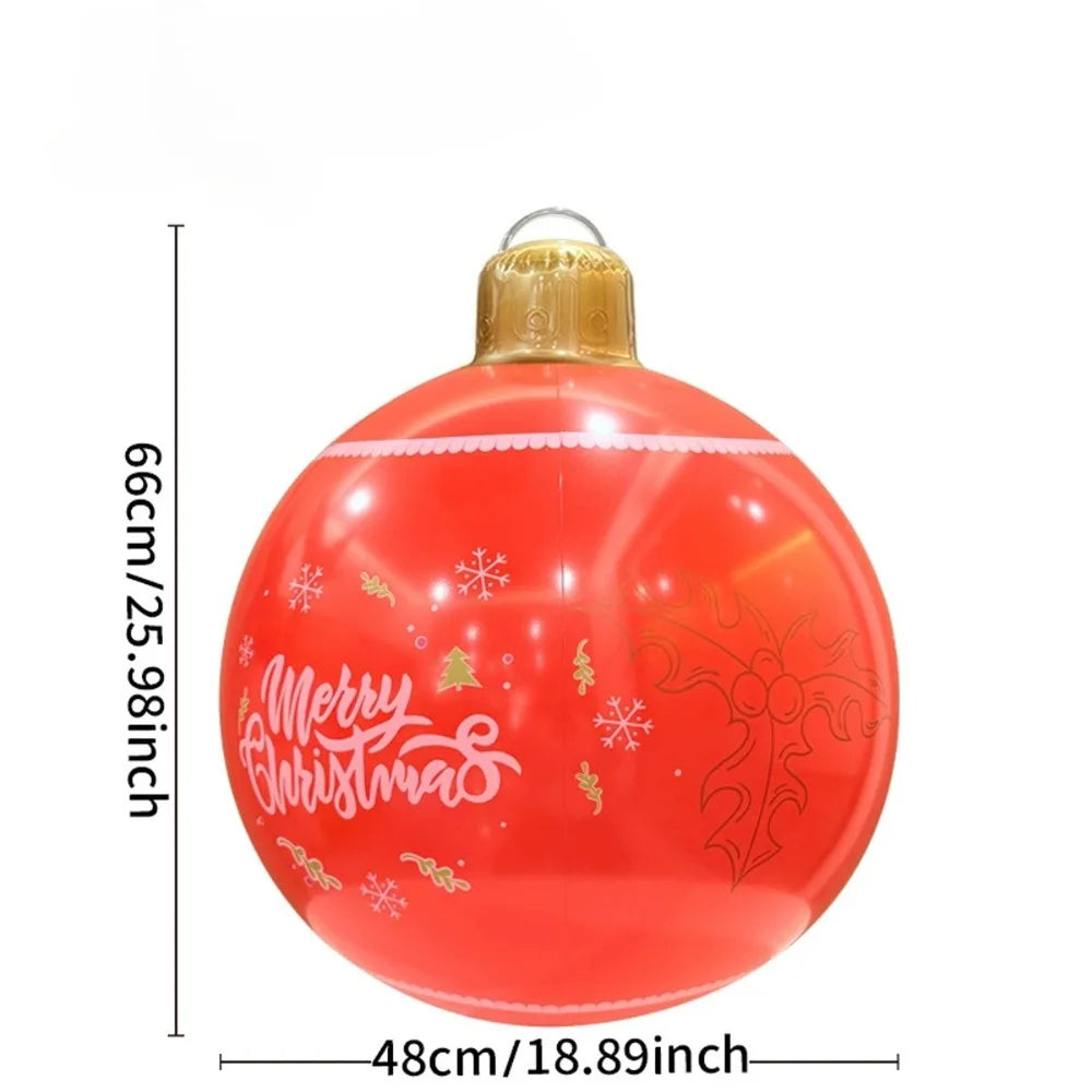 Christmas Ornament Ball Outdoor Pvc 60CM Inflatable Decorated Ball PVC Giant Big Large Balls Xmas Tree Decorations Toy Ball
