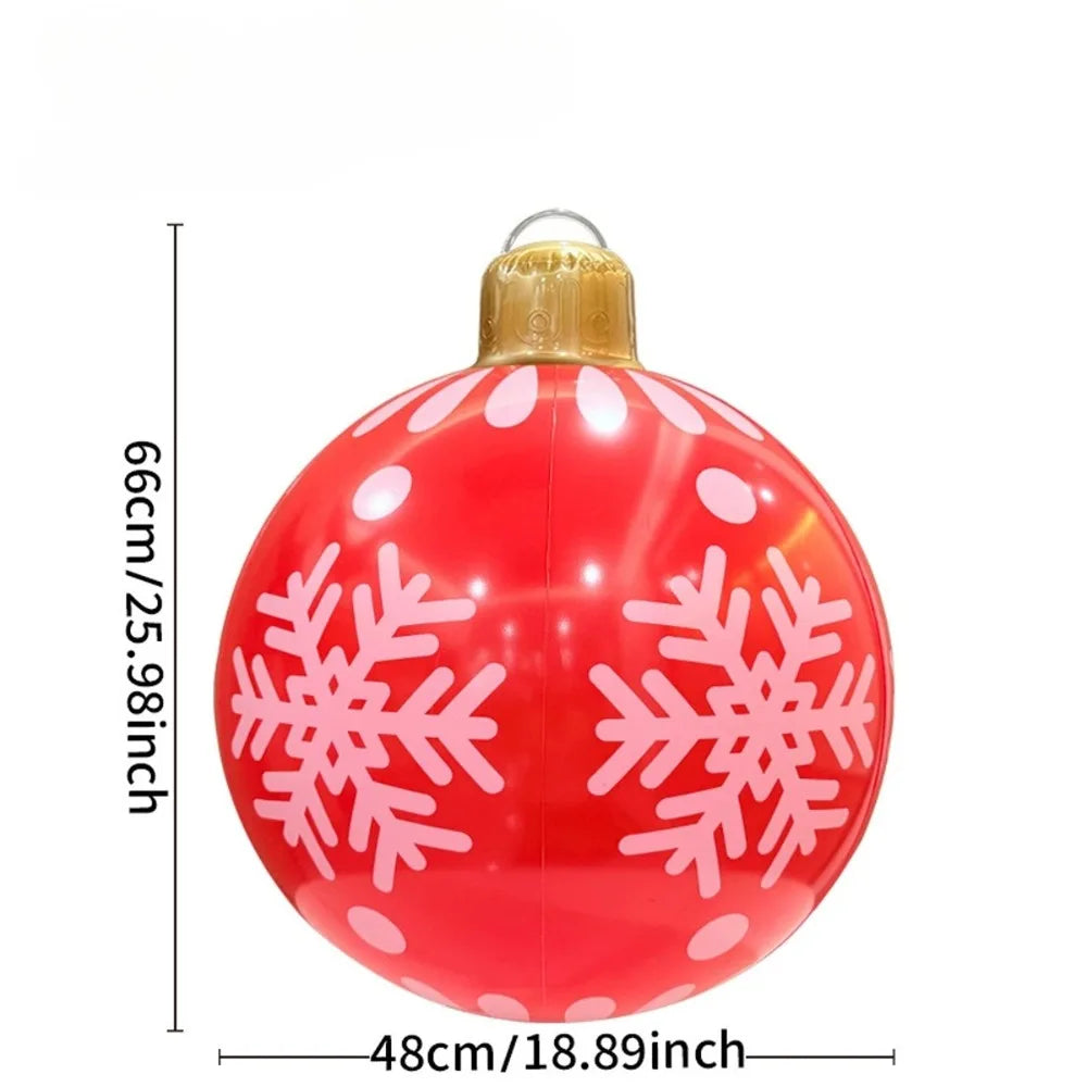 Christmas Ornament Ball Outdoor Pvc 60CM Inflatable Decorated Ball PVC Giant Big Large Balls Xmas Tree Decorations Toy Ball