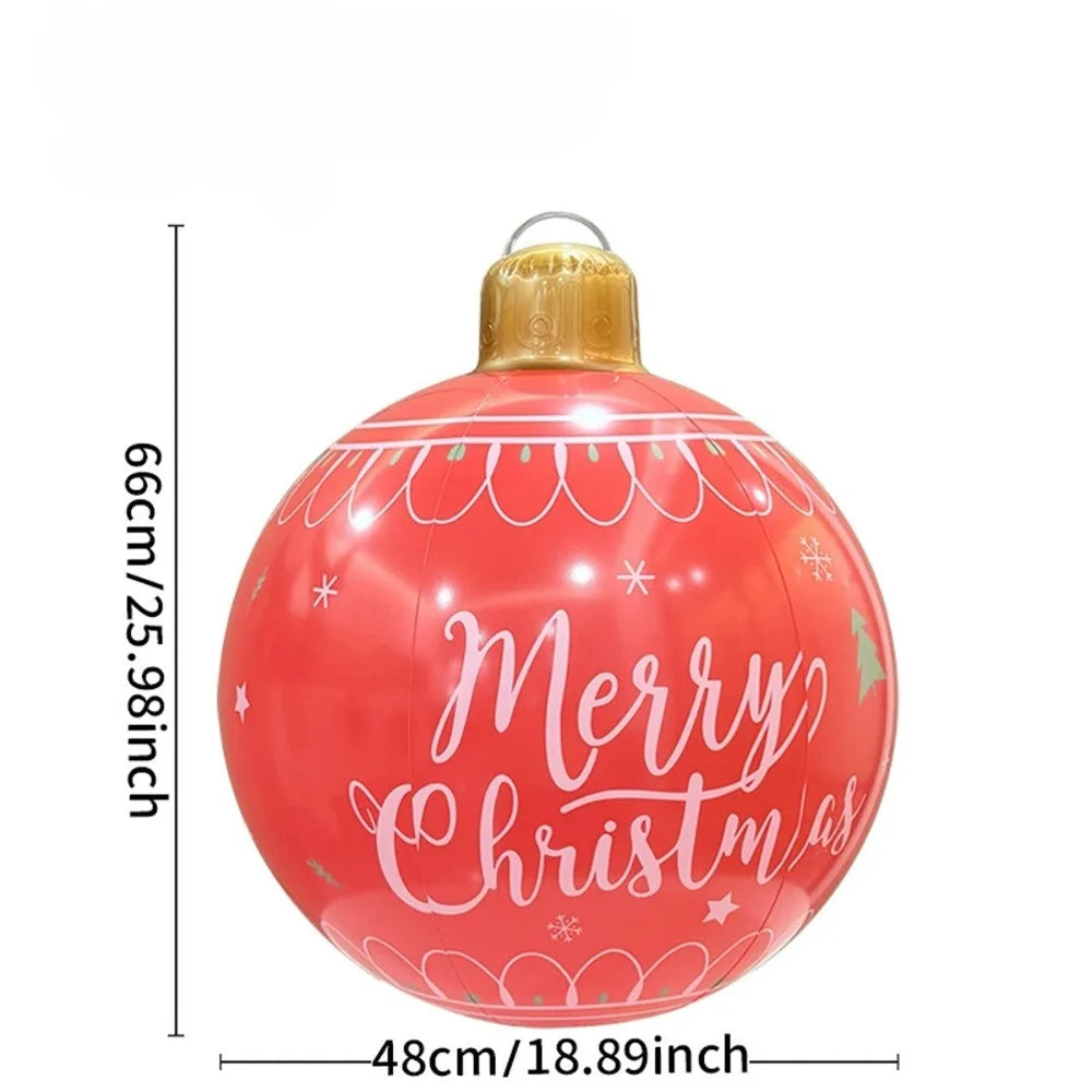 Christmas Ornament Ball Outdoor Pvc 60CM Inflatable Decorated Ball PVC Giant Big Large Balls Xmas Tree Decorations Toy Ball