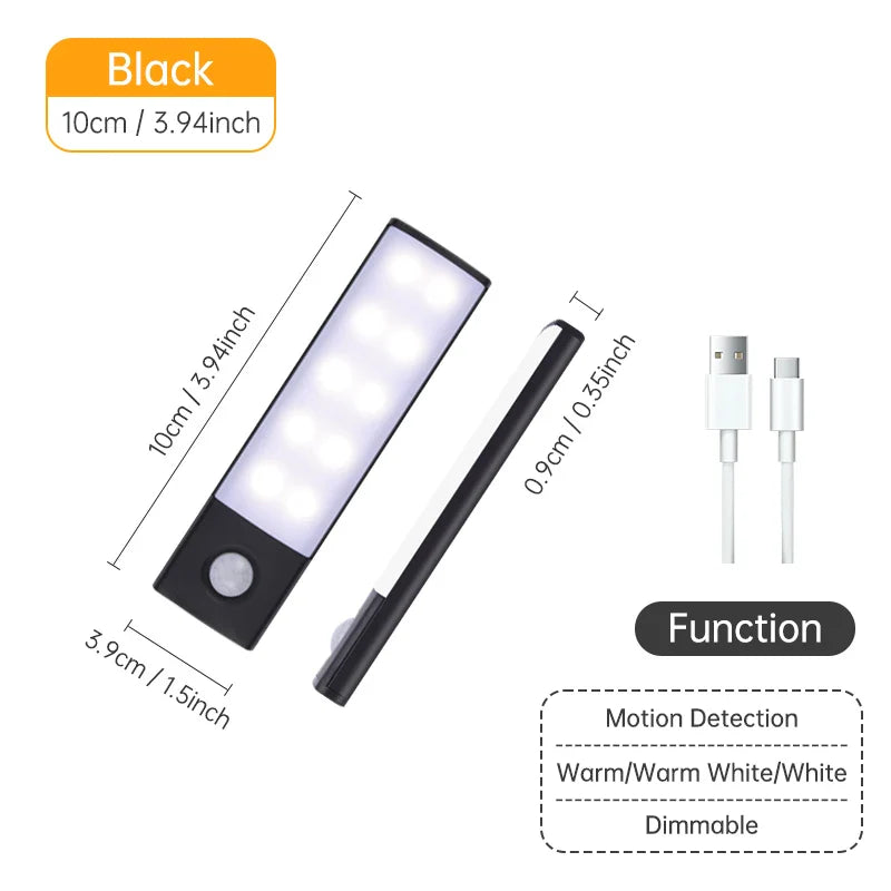 Motion Sensor Wireless LED Night Light USB Rechargeable