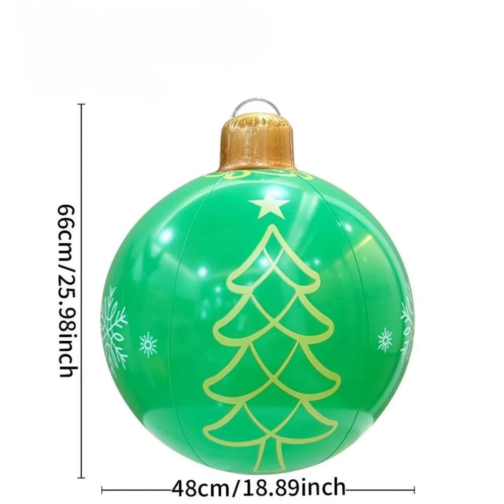 Christmas Ornament Ball Outdoor Pvc 60CM Inflatable Decorated Ball PVC Giant Big Large Balls Xmas Tree Decorations Toy Ball