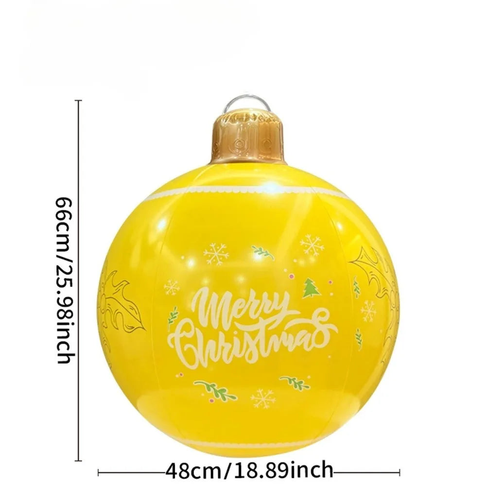 Christmas Ornament Ball Outdoor Pvc 60CM Inflatable Decorated Ball PVC Giant Big Large Balls Xmas Tree Decorations Toy Ball