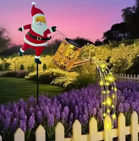 Christmas Solar Kettle Lights Garden Lawn Decorative Santa Kettle Ground Lamp Eco-Friendly Festive Design Solar Night Lights for Outdoor Garden Decor Unisex