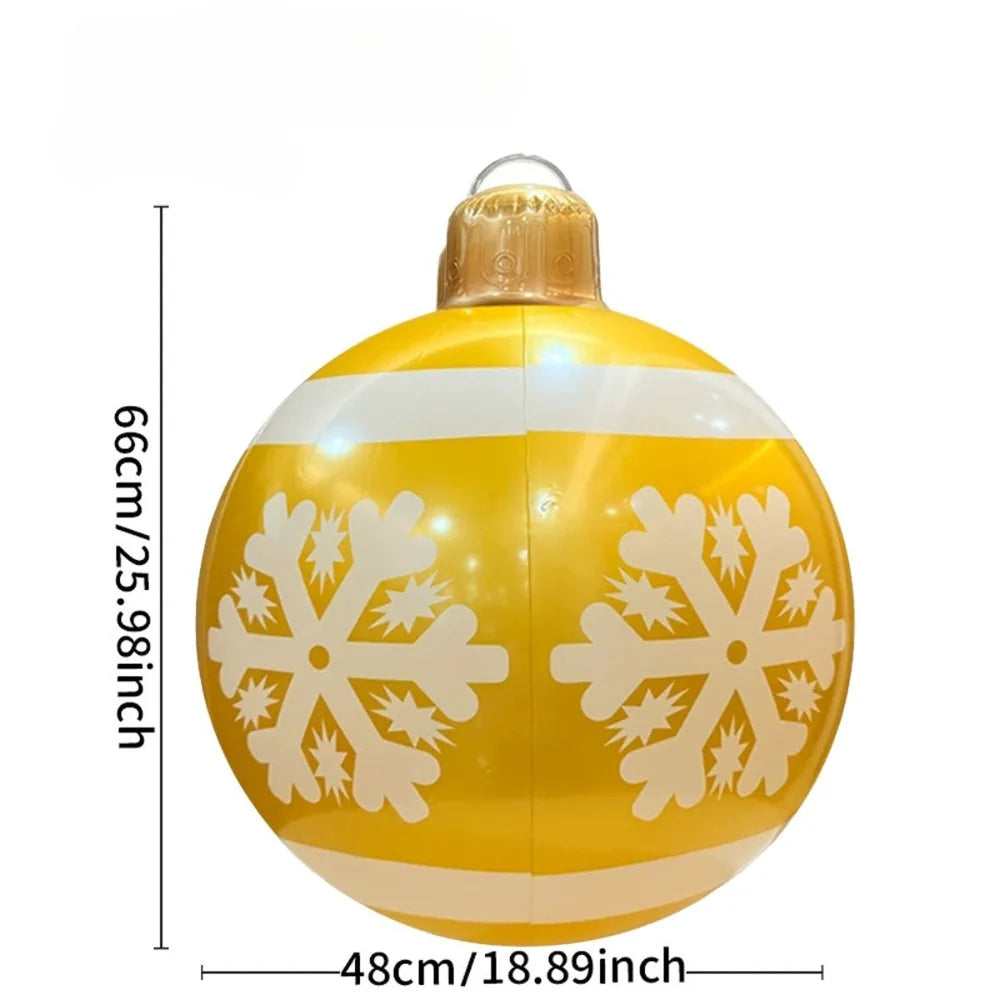 Christmas Ornament Ball Outdoor Pvc 60CM Inflatable Decorated Ball PVC Giant Big Large Balls Xmas Tree Decorations Toy Ball