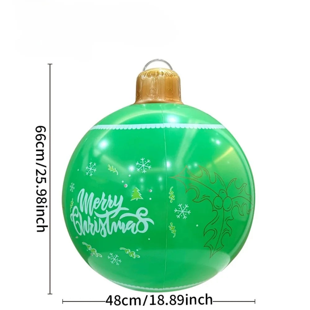 Christmas Ornament Ball Outdoor Pvc 60CM Inflatable Decorated Ball PVC Giant Big Large Balls Xmas Tree Decorations Toy Ball