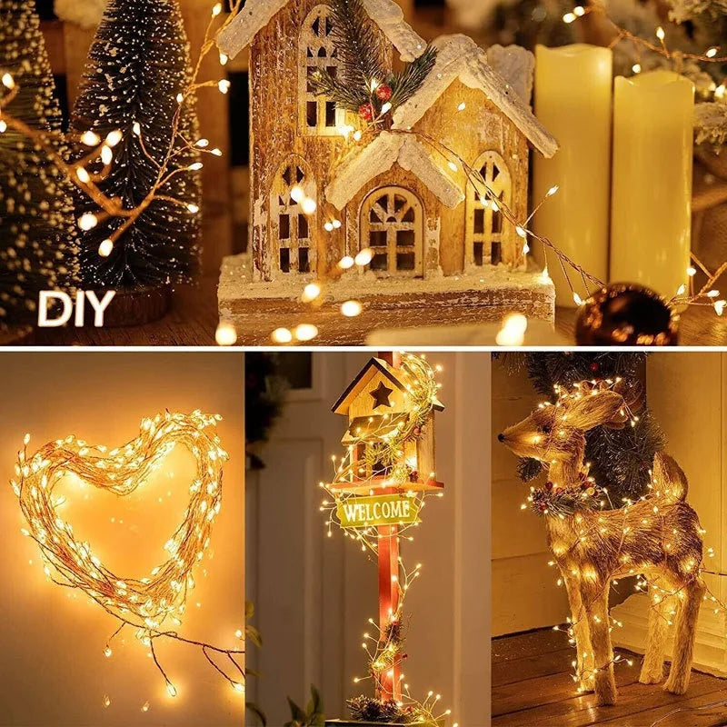 3/6/9M USB Power LED Firecracker String Lights Remote Control